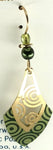 Adajio Earrings-Green with brass cutouts