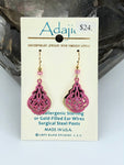 Adajio Earrings-Pink overlay over brass design