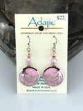 Adajio Earrings-Light pink round with silver tone overlay