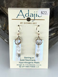Adajio Earrings-Light blue bar with beads and rings