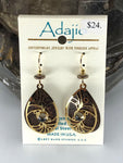 Adajio Earrings-Bronze/Brown teardrop with gold tone overlay