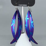 Holly Yashi Earrings - Purple/Blue with bamboo design