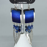 Holly Yashi Earrings - Blue and silver tone with bead accents