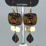 Holly Yashi Earrings - Brown and bronze tone with stone