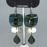 Holly Yashi Earrings - Green with silver tone and stone