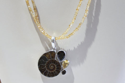 Ammonite & Citrine Necklace