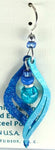 Adajio Earrings-Blue swirl with silver and bead accents