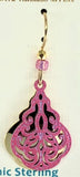 Adajio Earrings-Pink overlay over brass design